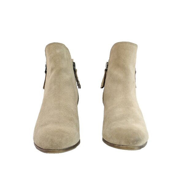 Frye Womens Boots Size 9 Suede Booties Taupe Block Heel Western Cowgirl Boho - Picture 2 of 12